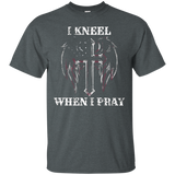 I Stand For The Flag T Shirt I Kneel To Pray Cross American_black