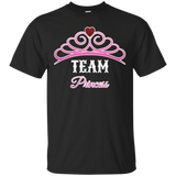 Team Princess Girl Pink Tee T Shirt For Gender Reveal Party_black=