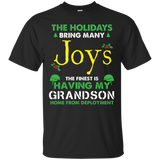 Grandson In Military Shirt The Holidays Bring Many Joys_black