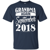Grandma Again September 2018 T-shirt Lovely Mom Gift_black