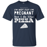 Womens I'm Not Fat I'm Pregnant, But I Do Like Pizza T-shirt_Black