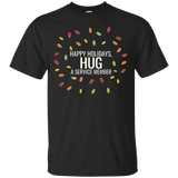 Happy Holidays Hug A Service Member Military Apparel_black