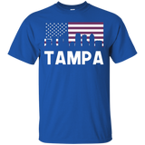 Tampa FL American Flag Skyline T-Shirt_Black