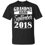 Grandma Again September 2018 T-shirt Lovely Mom Gift_black