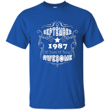 Semtember 1987 Gift 30 Years Old Shirt - 1987 Birthday Shirt_Navy