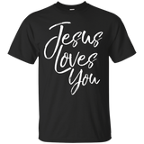 Jesus Loves You Shirt Fun Vintage Cool Bold Christian Tee