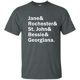 Jane Eyre Character List Classic Literature T-shirt