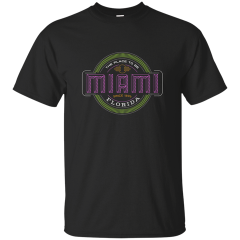 The Place To Be Miami Florida T-Shirt_Black