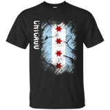 Chicago City Flag Shirt Distressed Windy City Illinois Shirt_black