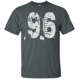 #96 Distressed Grungy Numbered T-shirt Printed Front & Back_black