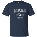 Mackinac Island Michigan Mi Vintage Boat Anchor Flag Tee
