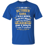 Womens I Am An October T-Shirt_Black