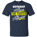 Guitarist By Passion Fire-fighter By Profession T Shirt_black