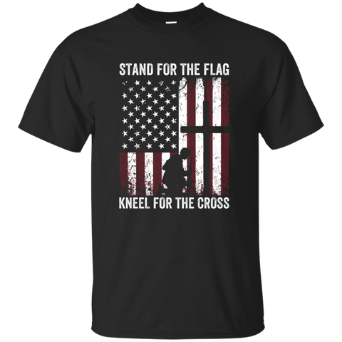 Stand For The Flag, Kneel For The Cross T-shirt_black=