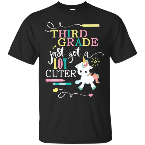 Third Grade School T-Shirt- Got A Lot Cuter With Unicorn_Black