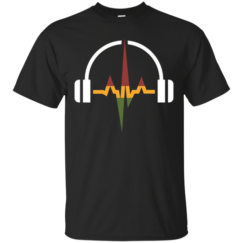 Rasta Headphones And Music Wave T-shirt_Black