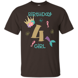 Mermaid 4th Birthday Shirt Birthday Girl T Shirt_Black