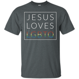 Jesus Loves Lgbtq, Christian Lgbt Support Gay Rights Tshirt_black=