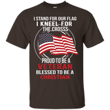 I Stand For The Flag Kneel For The Cross Patriotic T-shirt_black