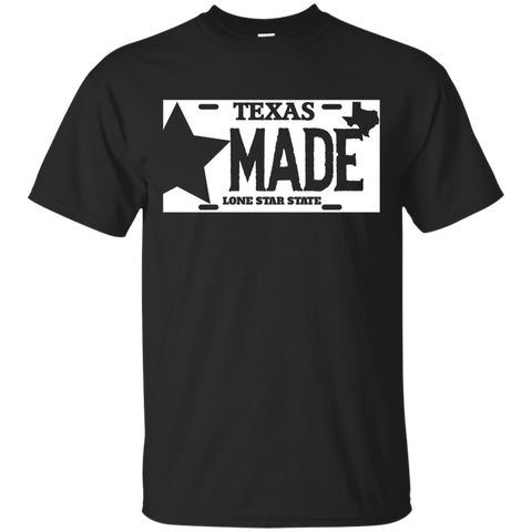 Texas Made Lone Star License Plate T-Shirt_Black