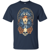 Native American girl with Wolf headdress full color t-shirt_Black