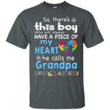 There's This boy-He call me Grandpa - Autism Awareness shirt_Black