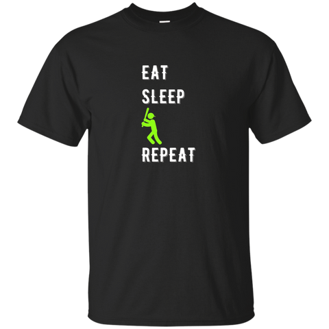 Eat Sleep Baseball T-shirt Cool Casual Unisex Top Tee_black=