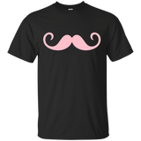 Curly Pink Mustache T-shirt_black=