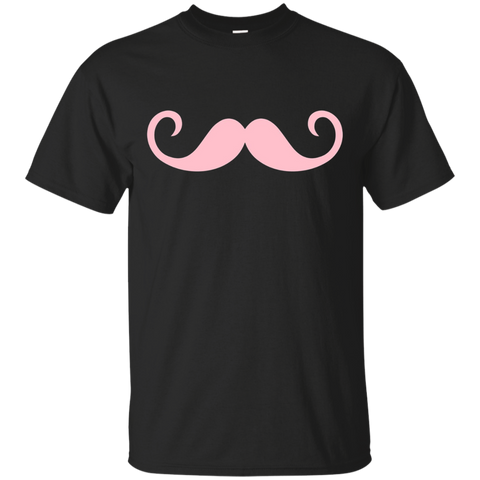 Curly Pink Mustache T-shirt_black=