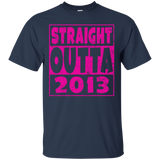 Straight Outta 2013 T-Shirt Funny 4th Birthday Gift - Pink_Black