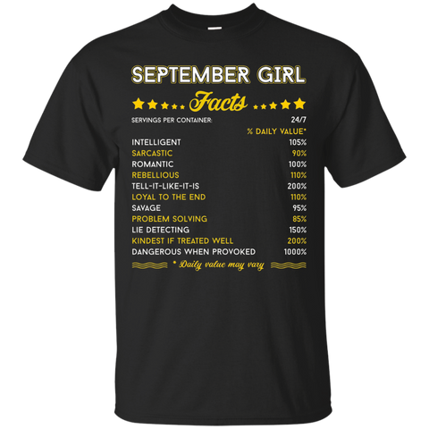 September Girl Facts Zodiac Virgo Pride Funny T-Shirts_Black