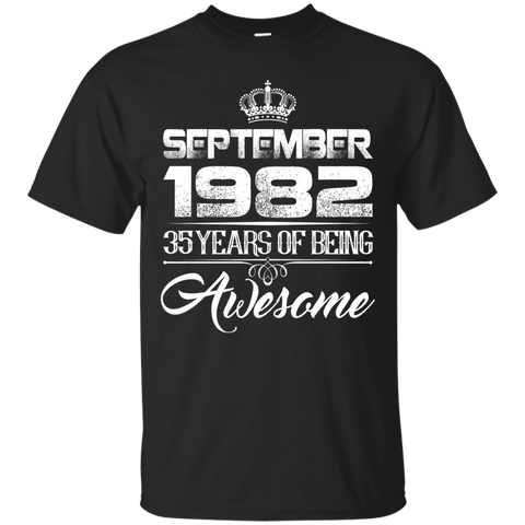 September 1982 35th Birthday Gifts 35 yrs old Bday T-shirt_Black