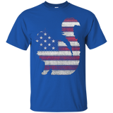 Patriotic MAINE COON American Flag Embroidery T-Shirt_Black