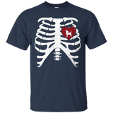Skeleton Rib Cage T-Shirt with TEACUP CHIHUAHUA_Black