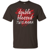 Double Blessed Twin Mama T Shirt Women's Mother Gift Mom_black