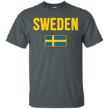 SWEDEN T-shirt Swedish Flag Tee Vacation Travel Souvenir_Black