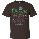 Queens Are Born In August Birthday TShirt_Black