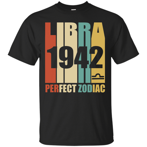 Vintage Libra 1942 T-Shirt 75 yrs old Bday 75th Birthday Tee_Black