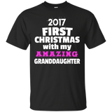 First Christmas With Granddaughter - New Grandparent Shirt_black=