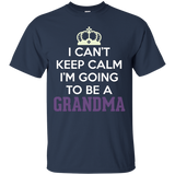 Women's I can't keep Calm I'm going to be a Grandma Xmas TShirt Gift_Black