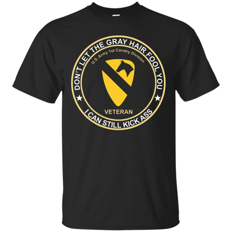 1st Cavalry Division Veteran - Gray Hair Tshirt_black=