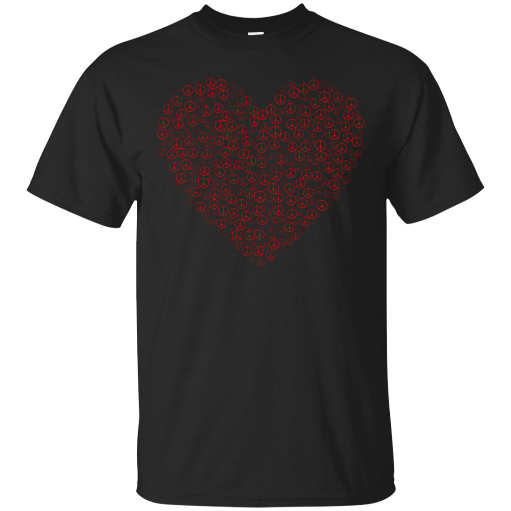 Peace Sign Heart T-Shirt_Black