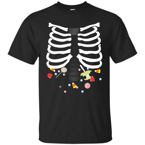 Glow In The Dark Halloween Candy Ribs Graphic Tee_black=