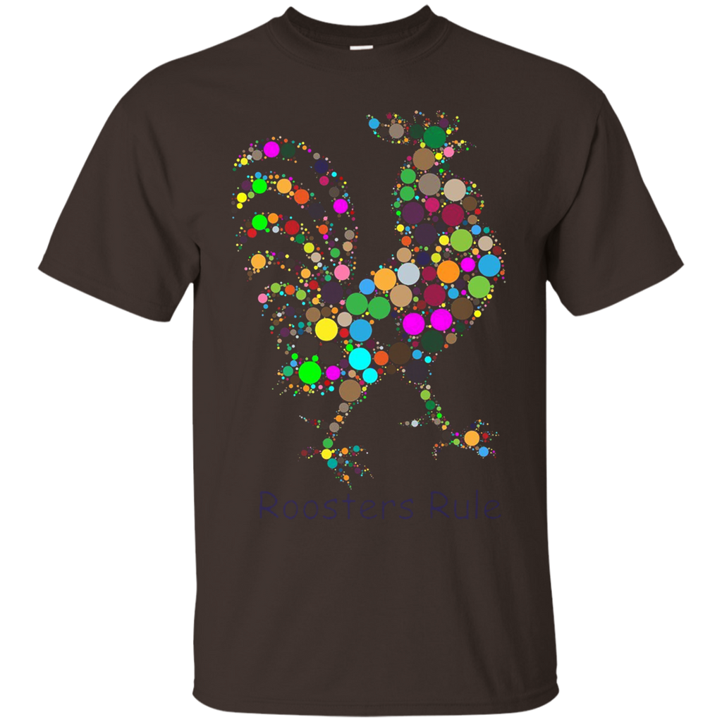 Roosters Rule Abstract Tshirt Tee_Black