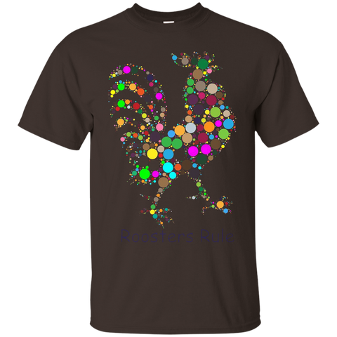 Roosters Rule Abstract Tshirt Tee_Black