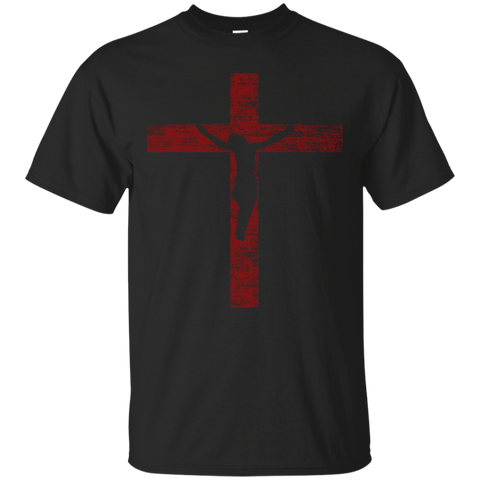 Cool Jesus On Crusader Cross Flag T-shirt_black
