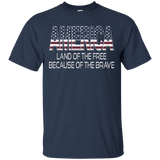 America Land Of Free Because Of Brave Usa Flag Tshirt_black