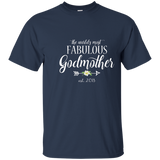 Godmother To Be Est 2018 T Shirt Most Fabulous God Mother_navy