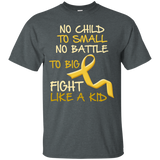 No Child To Small Kid Childhood Cancer Awareness T-Shirt_Black