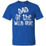 Mens Dad Of The Wild One Funny Father T-shirt_black=